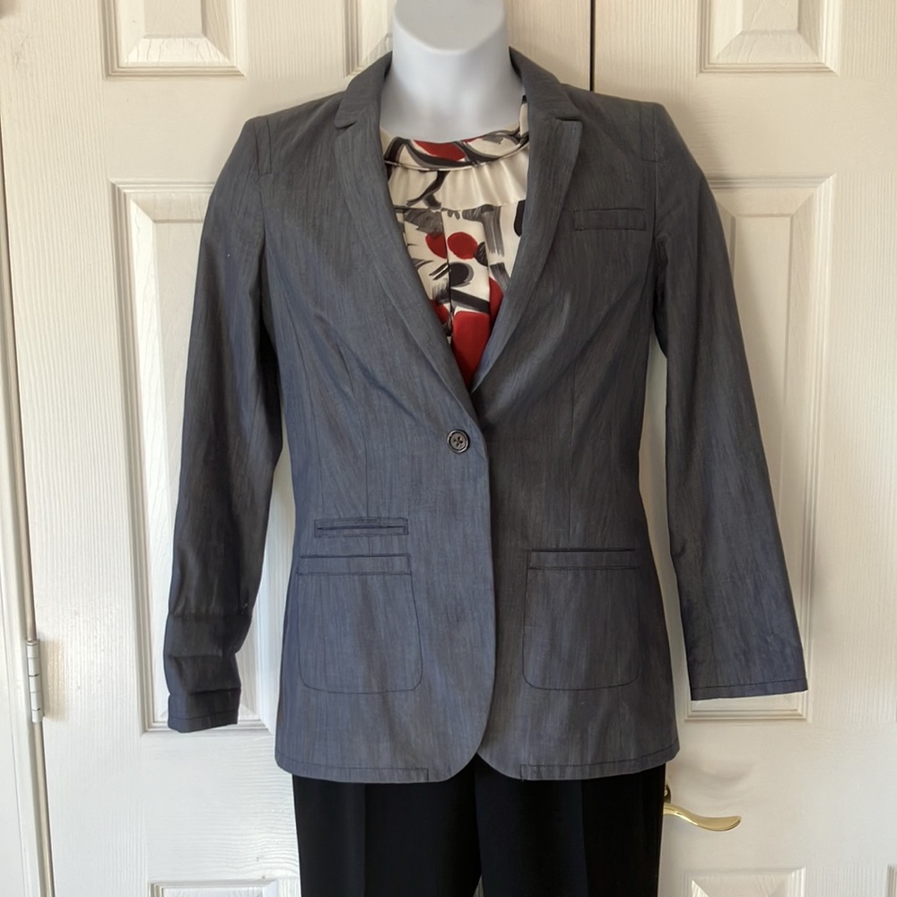 Banana Republic Chambray Blazer with Italian Fabric Sz 10